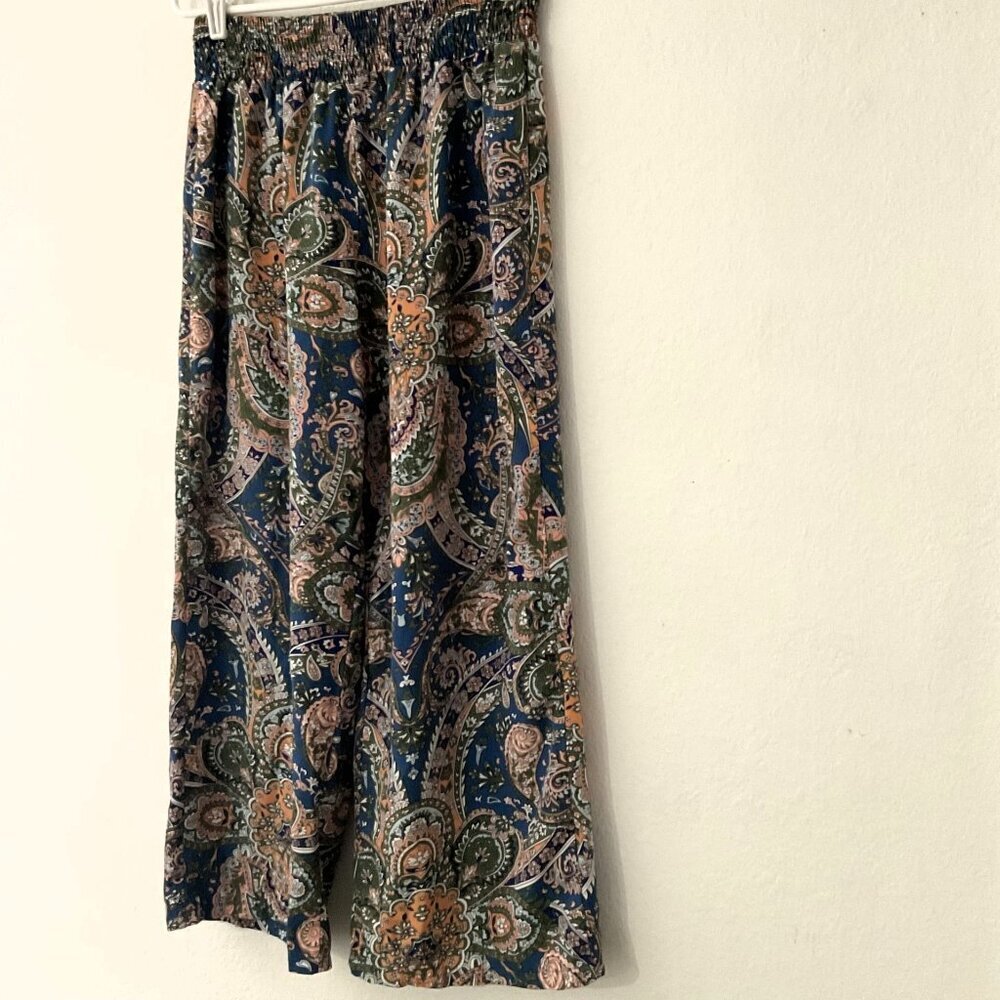 BOHO WIDE LEG PANTS TROUSERS ELASTIC WAIST LIKE NEW - Picture 10 of 15